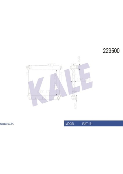 -0106092AL-229500 - Su Radyatörü Fıat/tofaş Şahin Kartal Doğan M131 1.6 88<93 [mekanik] [470X292X32] Alüminyum