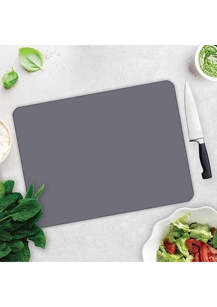 10011503138 Düz Renk-Gri Cam Kesme Tahtası, 30CM x 40CM indirimleri