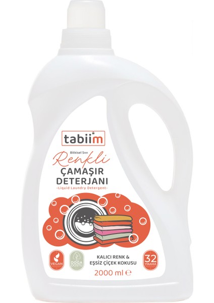 Tabii'm Bitkisel Sıvı Çamaşır Deterjanı Renkliler 2 L