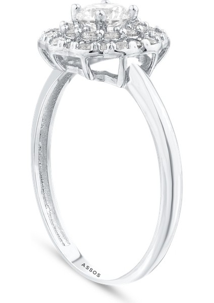 Taşlı Tasarım Altın Yüzük - 14K