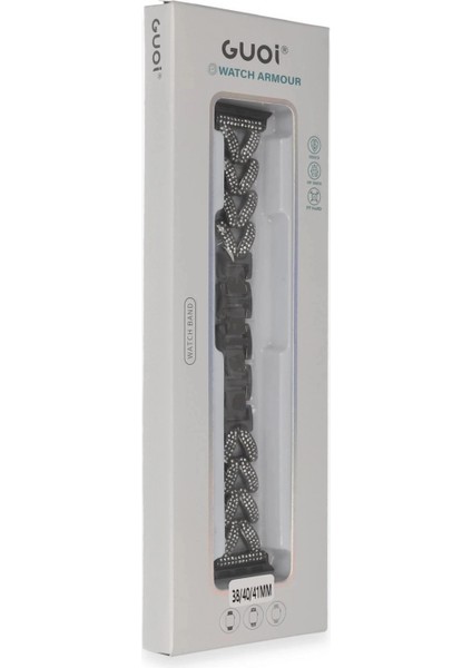 Apple Watch 38MM Node Taşlı Kordon - Siyah fiyatları