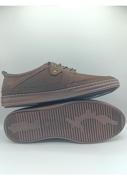 Içi Dışı Hakiki Deri Jelli Taban Lastikli Bağcıklı Erkek Yazlık Rahat Günlük Hafif Çarık Ayakkabı fırsatları