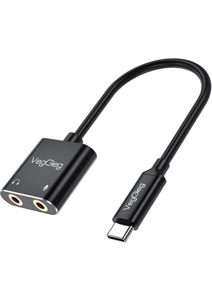 Type-C Ses Kartı 3.5mm Kulaklık ve Mikrofon Girişli