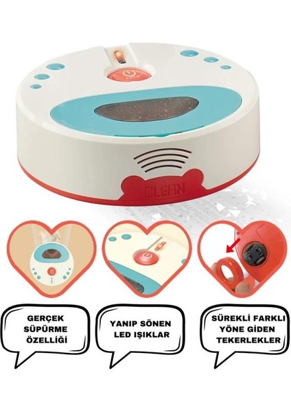 Oyuncak Pilli Işıklı Robot Süpürge fırsatları