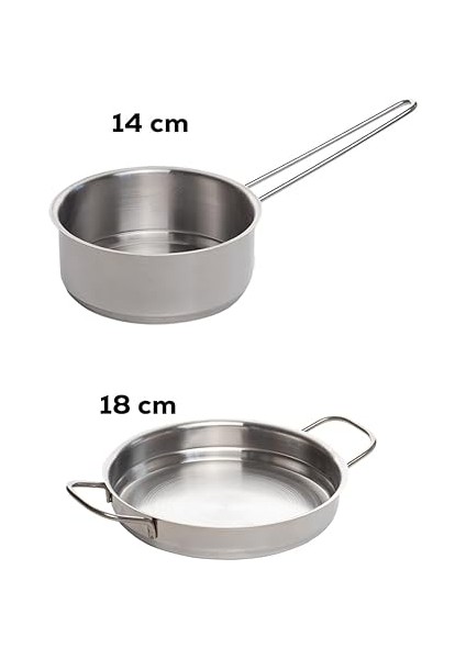 Paslanmaz Çelik Kaçerola ve Sahan Seti - Yumurta Sahan ve Sos Tavası 14-18 cm indirimleri