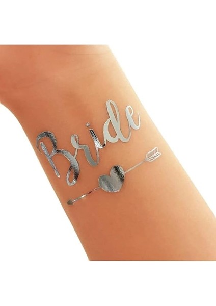 Winky Bride To Be 1 Bride 10 Team Bride Gold Renkli Gümüş Geçici Dövme Bekarlığa Veda Dövme Gümüş fırsatları