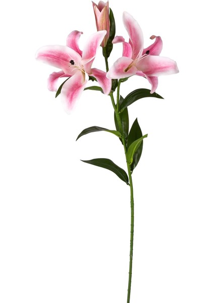 Yapay Çiçek Zambak Pembe-Beyaz 85 Cm.