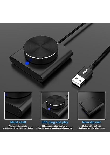 Pc USB Hacim Kontrol Düğmesi, Harici Ortam Ayarlama Denetleyicisi, Kazançlar Için Bilgisayar Ses Düzenleyici 7 8 10 11 Vista, Os X, Android indirimleri