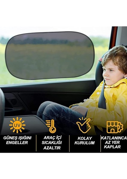 Arka ve Yan Camlar Için Vantuzlu Güneşlik Perde Seti Araç Perdesi (3'lü Set) fırsatları