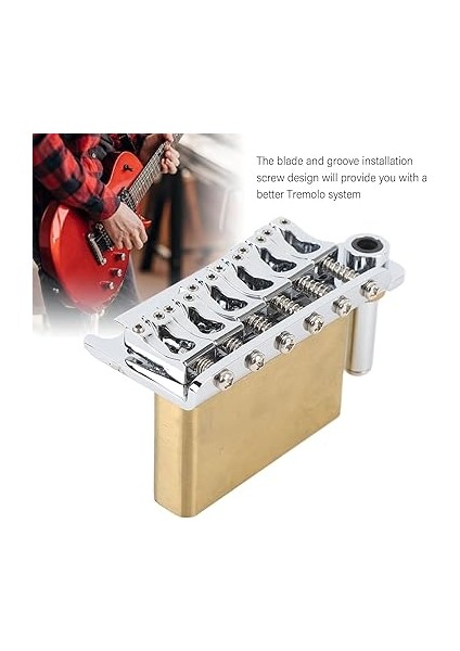 Tremolo Köprüsü, 54MM Dize Aralığı Elektro Gitar Köprüsü, Çinko Alaşım Profesyonel Guitar Tremolo Ünitesi 6 Dize Stratocaster Gitar Tail Piece Değiştirme fiyatları