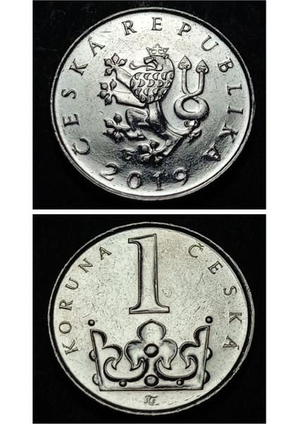 3996368DDA42A607E2 2019 Çekya 1 Korun Çil Eski Yabancı Madeni Para