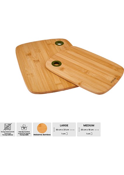 Bambu Chop 2'li Kesme Tahtası Özel Isimli Tasarımlı Özel Isimli Tasarımlı fırsatları