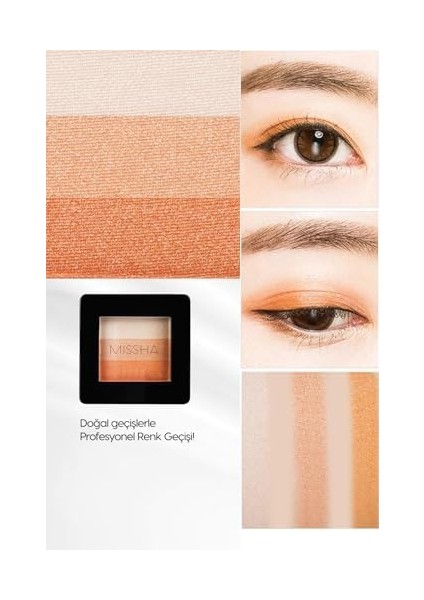 Mıssha Yumuşak Dokulu, Dökülme Yapmayan 3 Renkli Göz Farı Triple Shadow No.8 (Orange Parade) fiyatları