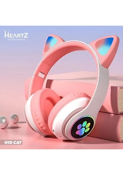 H10 Cat Kedili LED Işıklı Kafaüstü Bluetooth Kulaklık (Toz Pembe) fiyatları