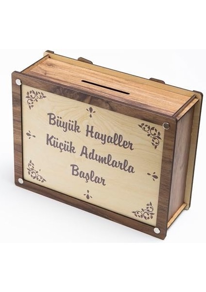 Hedef Kumbarası Ahşap-Krem Rengi Ahşap Kilitli fiyatları