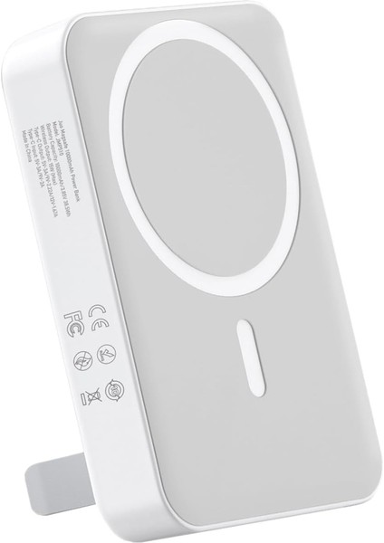 10000MAH Powerbank PD20W Taşınabilir Kablosuz Hızlı Şarj Cihazı Beyaz