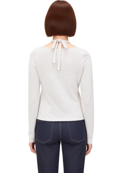 Kadın Regular Kalıp V Yaka Düğmeli Esnek Örme Üst Kaliteli Şık Rahat Modern Zarif Günlük modelleri