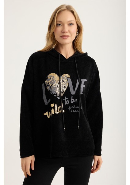 Kadife Yaldızlı Sweat