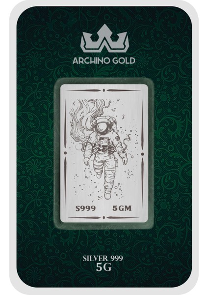 Keşfi ve Cesareti Simgeleyen Astronot Temalı Hediyeye Özel 5 Gram 999 Ayar Gümüş KÜLÇESI-706