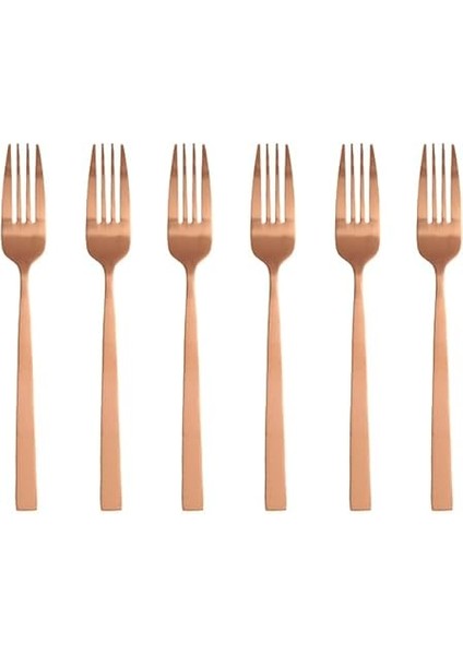 Quantum Mat Bakır Tatlı Çatalı 6 Adet fırsatları