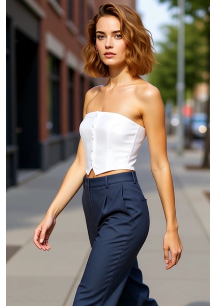 Crop Bluz Ince Askılı Straplez Dokuma Kumaş Bodycon Konforlu Kesim Günlük Kullanım Için modelleri