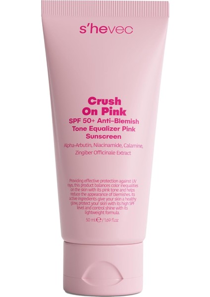 She Vec Crush On Pink - Spf 50+ Leke Karşıtı ve Ton Eşitleyici Pembe Güneş Kremi fiyatları