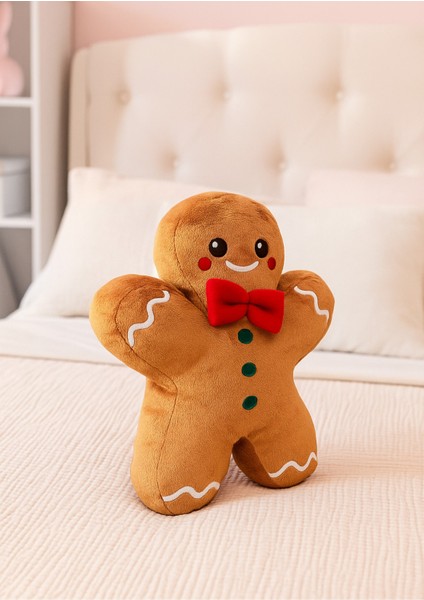 Kurabiye Adam Peluş Yastık, Uyku Arkadaşı Peluş, Yılbaşı Tay Tüyü Kumaş Kurabiye Adam 32 Cm fiyatları