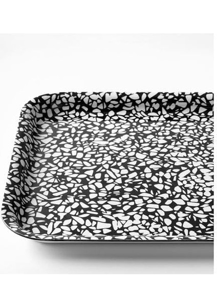 Sunumluk Mini Tepsi 20X28 cm Siyah-Beyaz Melamin Laminat fiyatları