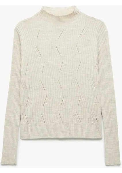 Regular Fit Hafif Dik Yaka Kadın Triko Kazak 6WAK90031HT