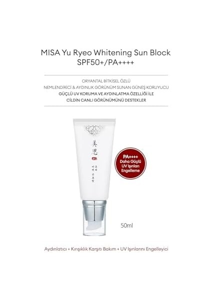 Mıssha Nemlendirici ve Aydınlatıcı Güneş Kremi Mısa Yu Ryeo Whitening Sun Block Spf 50, Pa 50 Mililitre modelleri