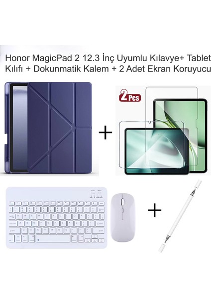 Yesnıce Honor Magicpad 2 12.3 Inç Uyumlu Standlı Kılıf ve Dokunmatik Kalem ve Klavye ve Mouse
