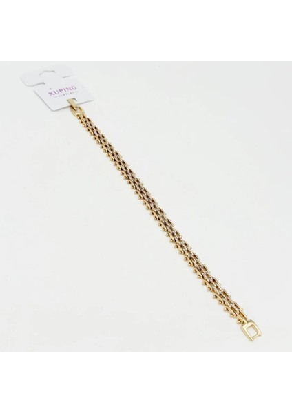 Xuping Altın Kaplama Kadın Bileklik - Zarif Taş Detaylı