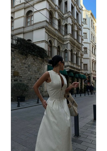 Fermuarlı Bele Oturan Geniş Çan Etek Pinterest Tasarım Trend Elbise modelleri