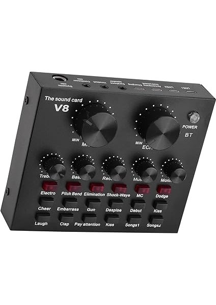 Harici Ses Karıştırma Ses Kartı Çoklu Ses Efektlerine Sahip USB Ses Arabirimi Şarkı Söylemek Için Dahili Pil Bağırarak Canlı Akış Chating Müzik Kaydı fiyatları