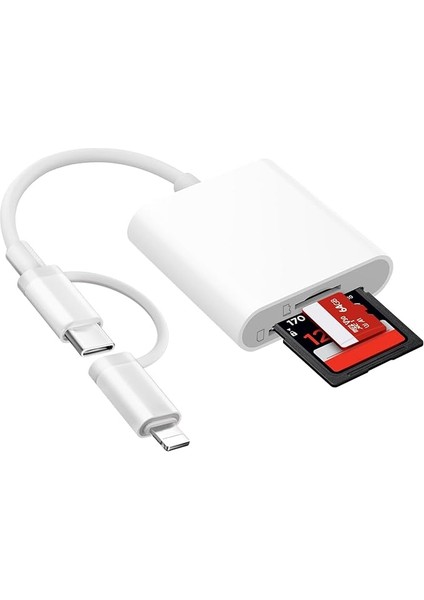 Için Sd Kart Okuyucu, Sd Kart Okuyucu, iPhone Sd Kart Okuyucu, USB C Sd/microsd Kart Okuyucu, Tak ve Çalıştır, iPhone Tip C Kart Okuyucu Için Sd Kart Adaptörü, IPHONE15/IPAD/MACBOOK/LAPTOP Için