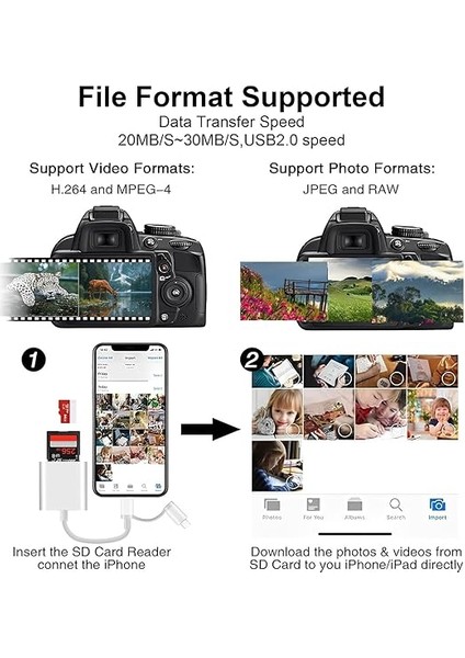 Için Sd Kart Okuyucu, Sd Kart Okuyucu, iPhone Sd Kart Okuyucu, USB C Sd/microsd Kart Okuyucu, Tak ve Çalıştır, iPhone Tip C Kart Okuyucu Için Sd Kart Adaptörü, IPHONE15/IPAD/MACBOOK/LAPTOP Için fırsatları
