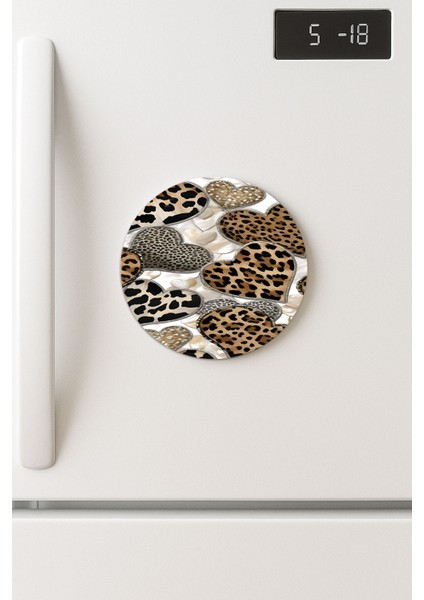 Desenli Temalı Yuvarlak Buzdolabı Magnet – 10X10 cm KALP1250