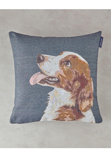 Breton Pamuk Dolgulu Kırlent Mavi