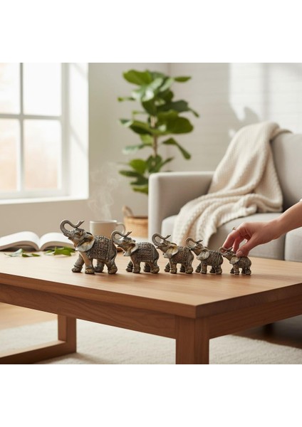 Lüks Motif Işlemeli Feng Shui 7’li Şans Bereket Fil Heykeli Biblo Seti Ev Ofis Yeni Yıl Hediyesi 8 fiyatları