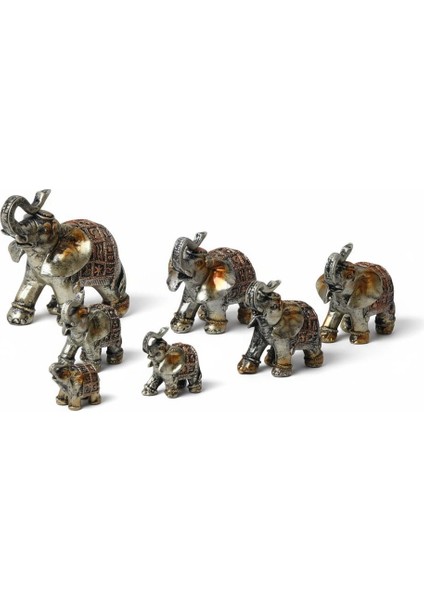 Lüks Motif Işlemeli Feng Shui 7’li Şans Bereket Fil Heykeli Biblo Seti Ev Ofis Yeni Yıl Hediyesi 8 indirimleri