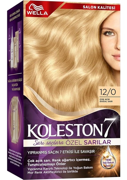 Kit 12-0 Çok Açık Doğal Sarı Saç Boyası