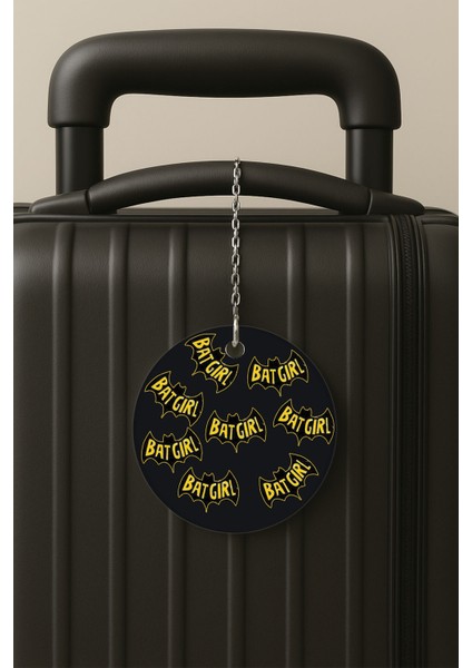 Batgirl Desenli Uv Baskılı Pleksi Bavul Etiketi Seyahat Tatil Valiz Etiketi