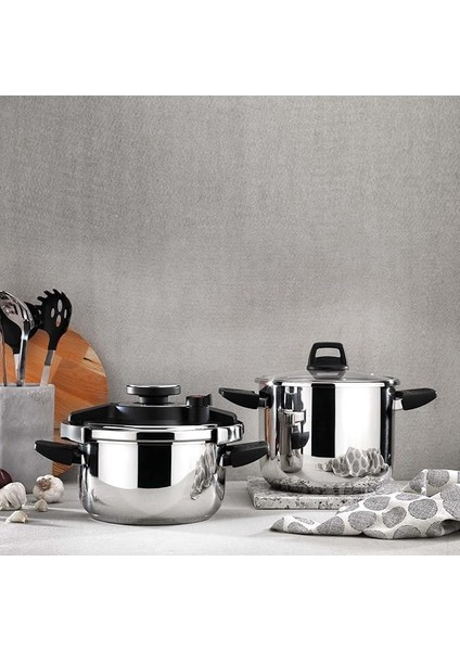 Schafer Compact Düdüklü Tencere Seti, Siyah, 2'li, 4 Parça