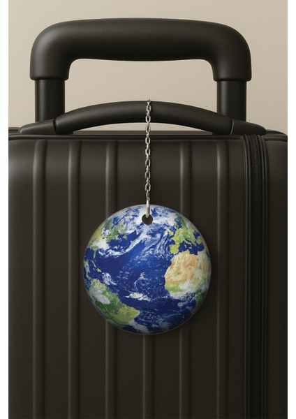 Dünya Desenli Uv Baskılı Pleksi Bavul Etiketi Seyahat Tatil Valiz Etiketi