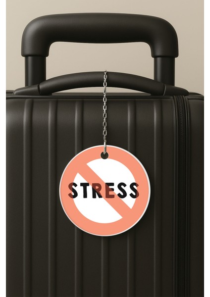 Stress Desenli Uv Baskılı Pleksi Bavul Etiketi Seyahat Tatil Valiz Etiketi