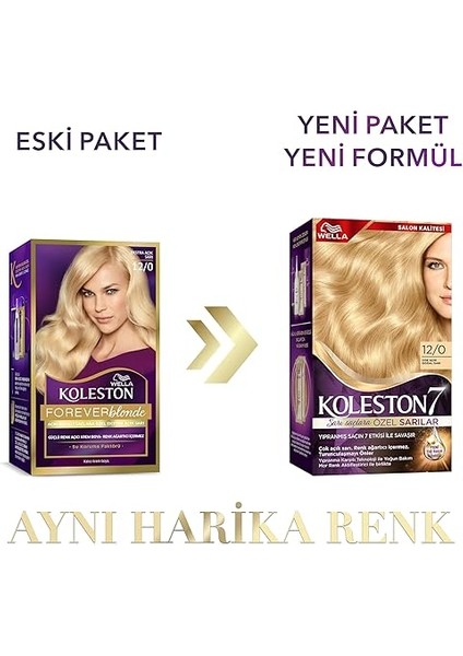 Kit 12-0 Çok Açık Doğal Sarı Saç Boyası fiyatları