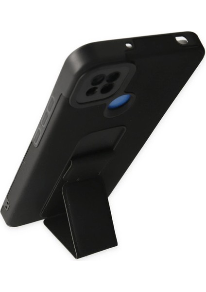 Xiaomi Redmi 9c Kılıf Mega Standlı Silikon - SIYAH-(5796) - N888J635-M95888 modelleri