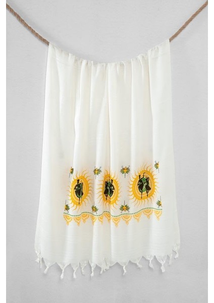 Bambu Baskılı Havlusu Hardal