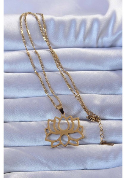 316L Altın Renk Lotus Kolye fiyatları