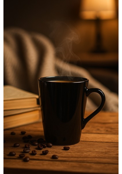 Siyah Seramik Kupa Bardak 250 ml – Şık ve Modern Tasarım